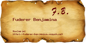 Fuderer Benjamina névjegykártya